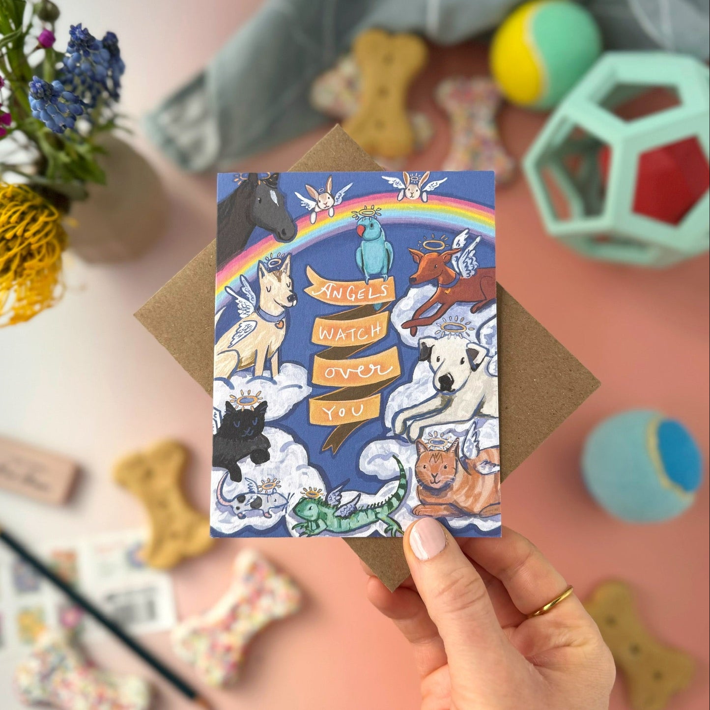 Angels Watch Over You — Pet Sympathy Card