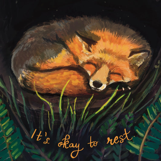 It's Okay to Rest Fox Card