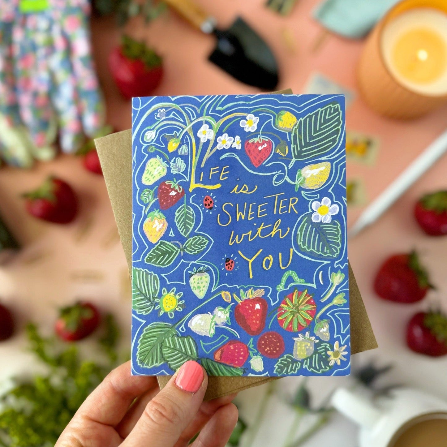 Life is sweeter with you - card by Tiny and Snail - in hand
