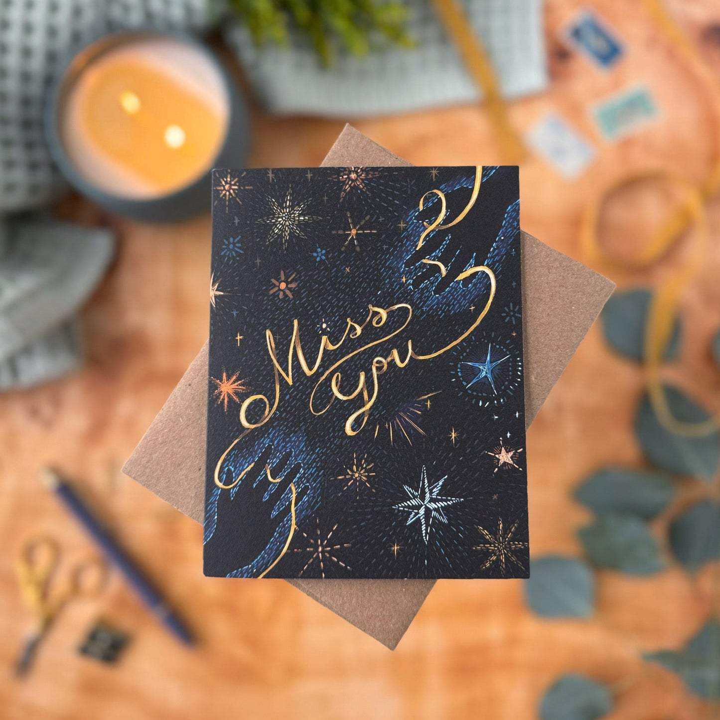 Miss You Celestial Hands Card — Everyday Card