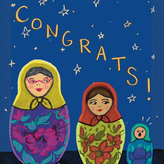 Congrats Nesting Dolls Card — Baby Card, Congrats Card