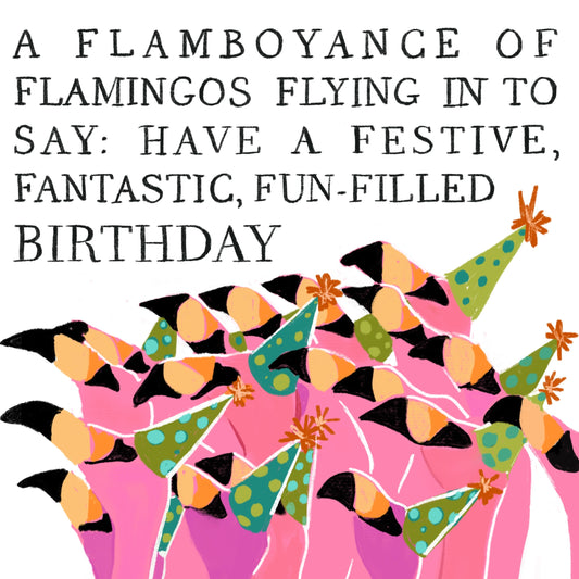 Party Flamingos Birthday Card