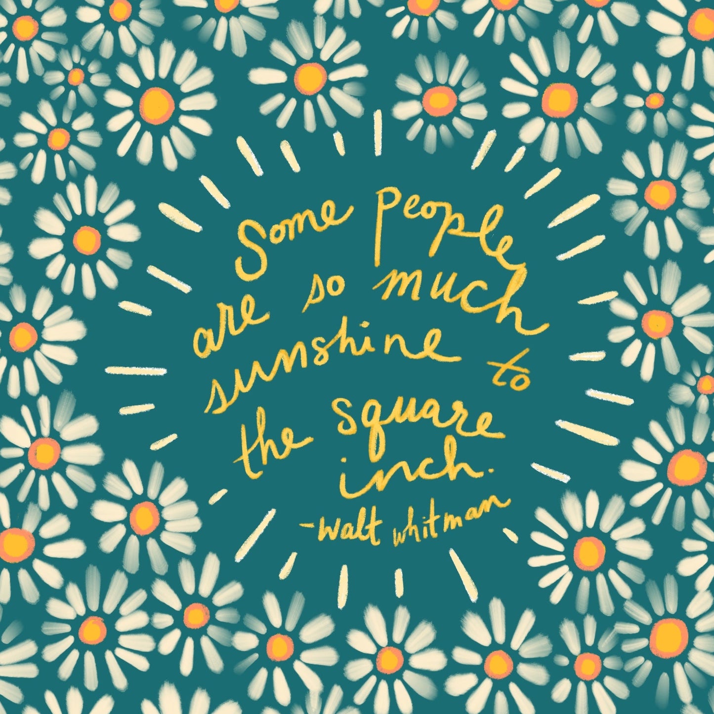 Floral patterned background with a quote by Walt Whitman