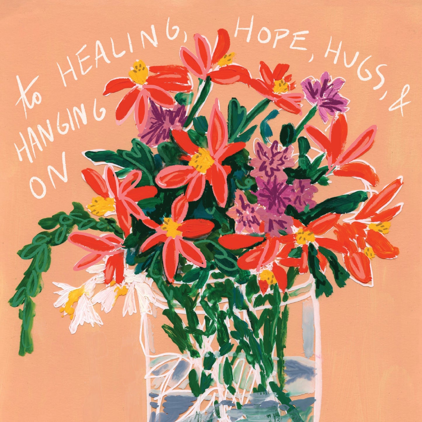 Healing, Hope, & Hugs Bouquet — Encouragement, Sympathy Card