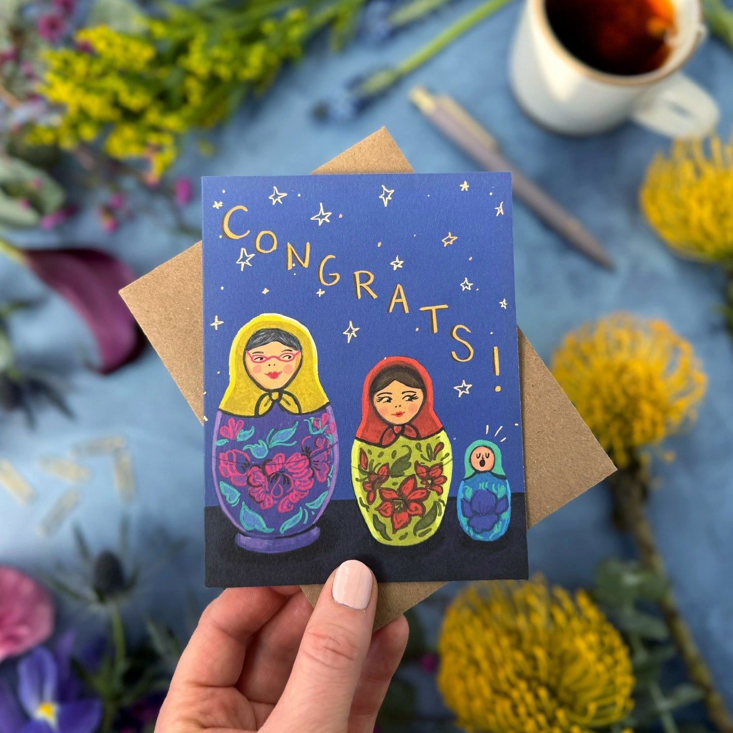 Congrats Nesting Dolls Card — Baby Card, Congrats Card