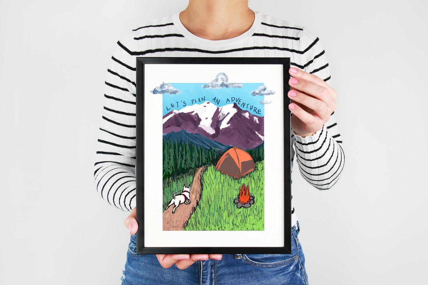 8x10 Adventure Dog Print - Tiny and Snail