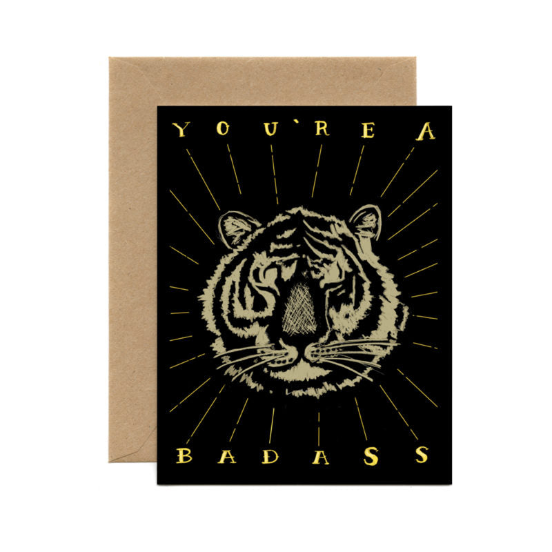 Badass Tiger Card (Single Card) - Tiny and Snail
