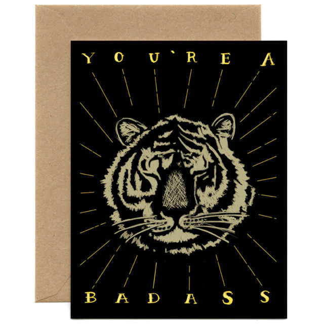 Badass Tiger Card (Single Card) - Tiny and Snail