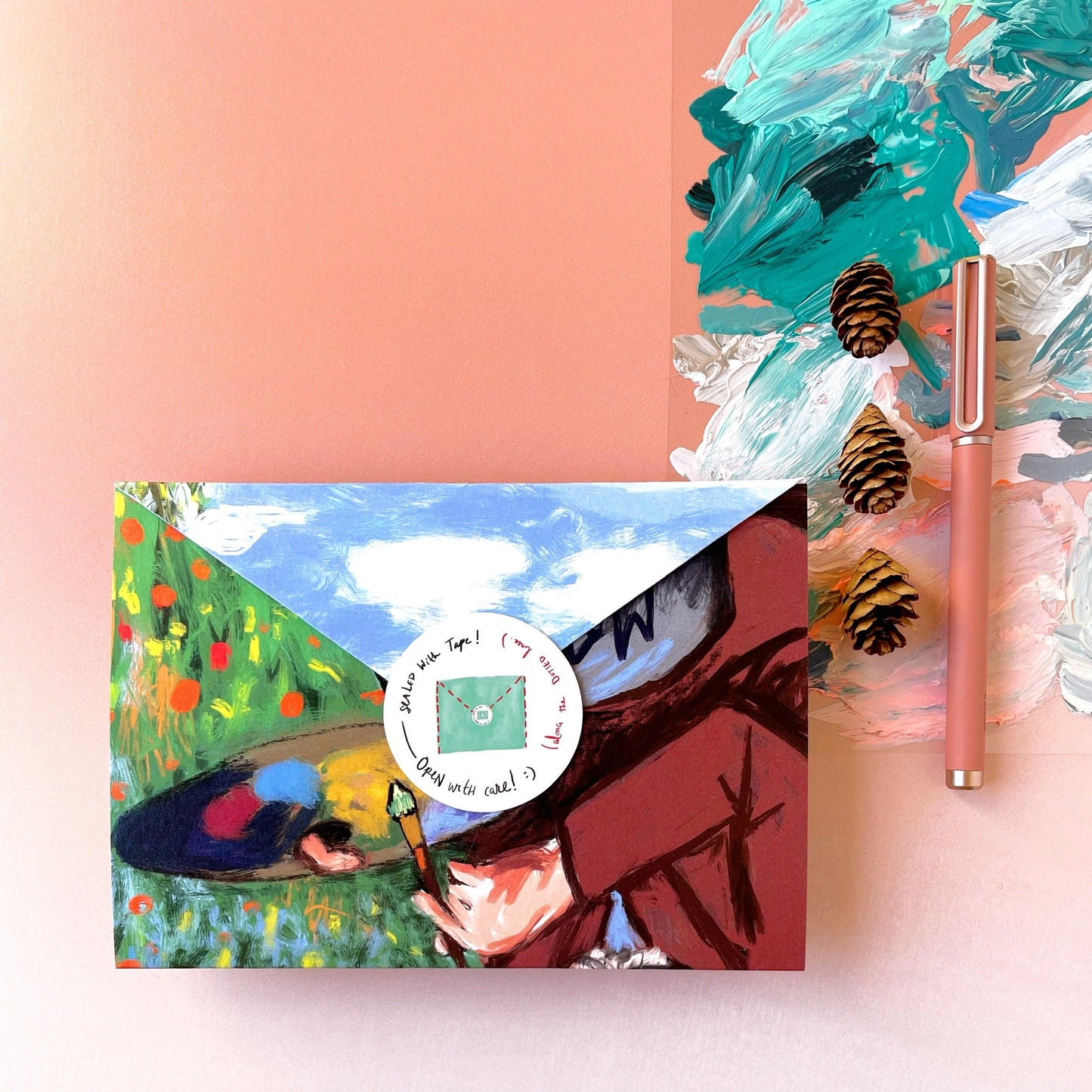 Claude Monet · Instant Artful Envelope Stationery - Tiny and Snail