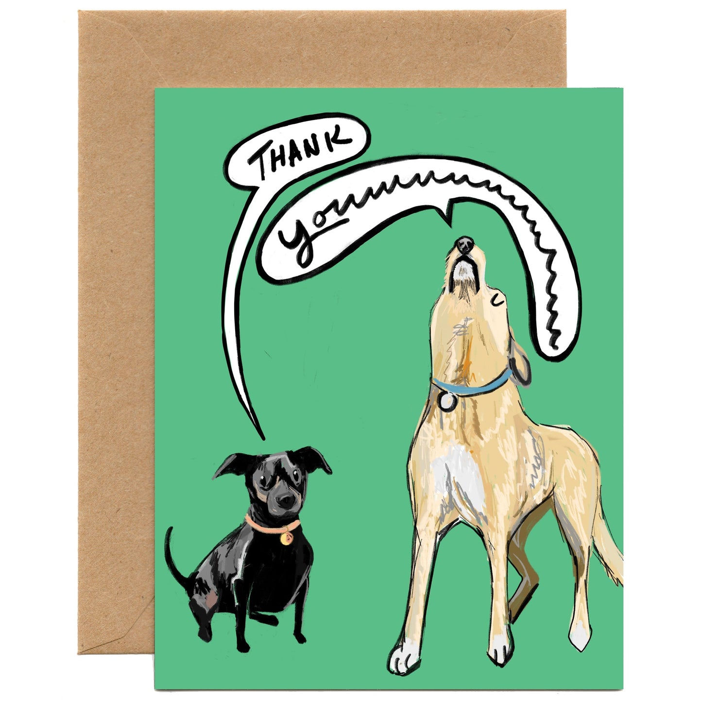 Howling Thank You (Single Card) A2 Card Tiny and Snail