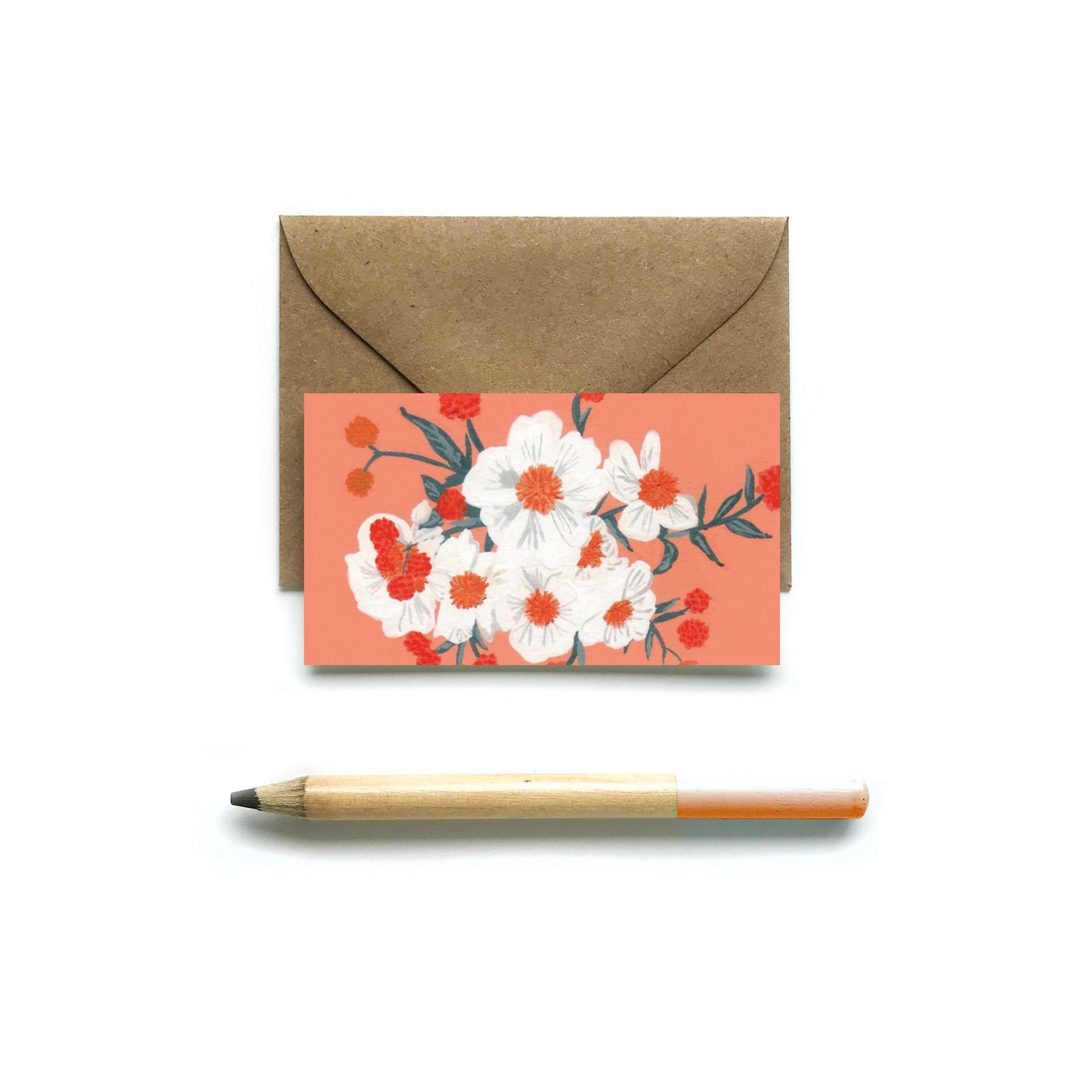 Poppies on Peachy Tiny Card (Set of 10) Tiny card Tiny and Snail