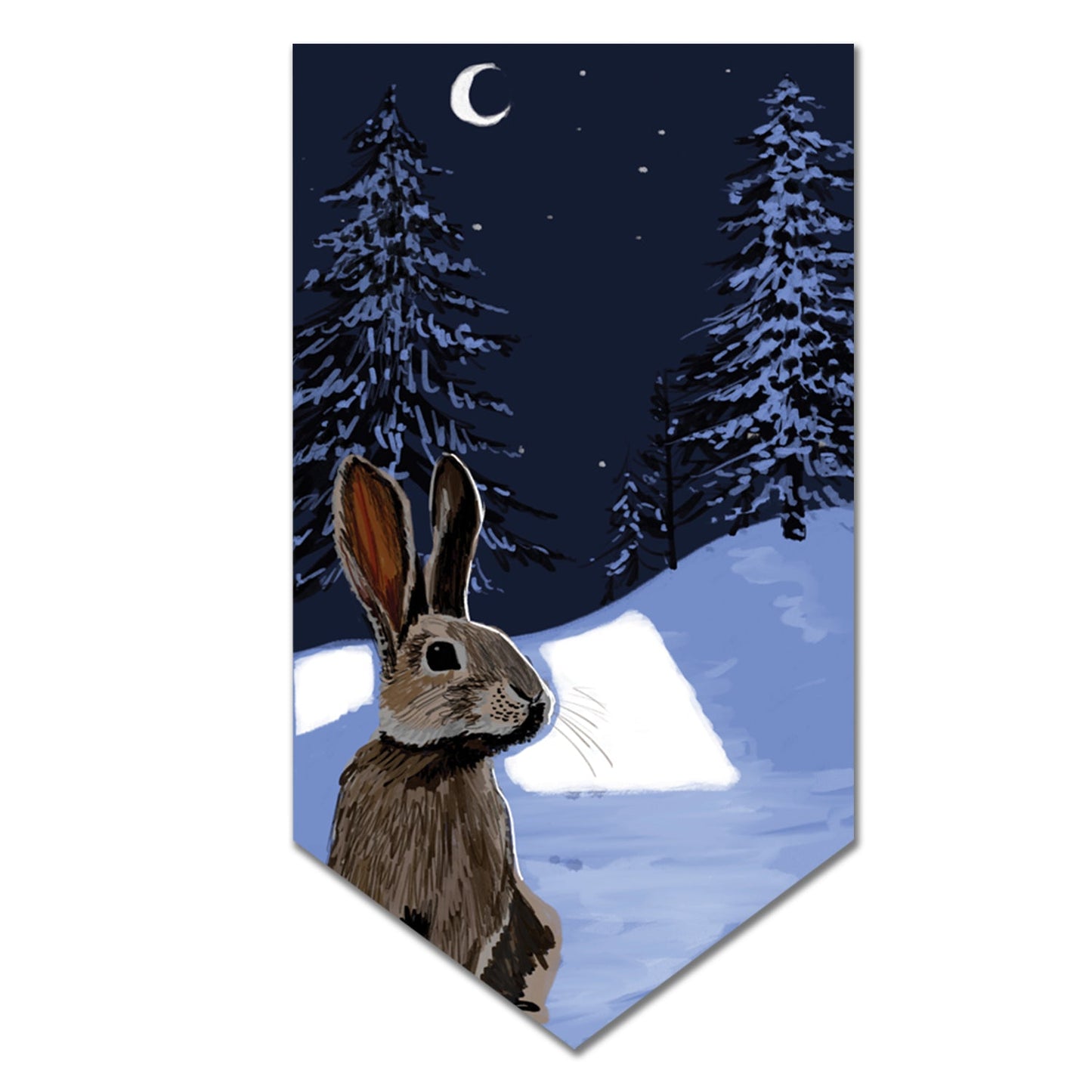 Winter Rabbit · Instant Artful Envelope Stationery IAE Tiny and Snail