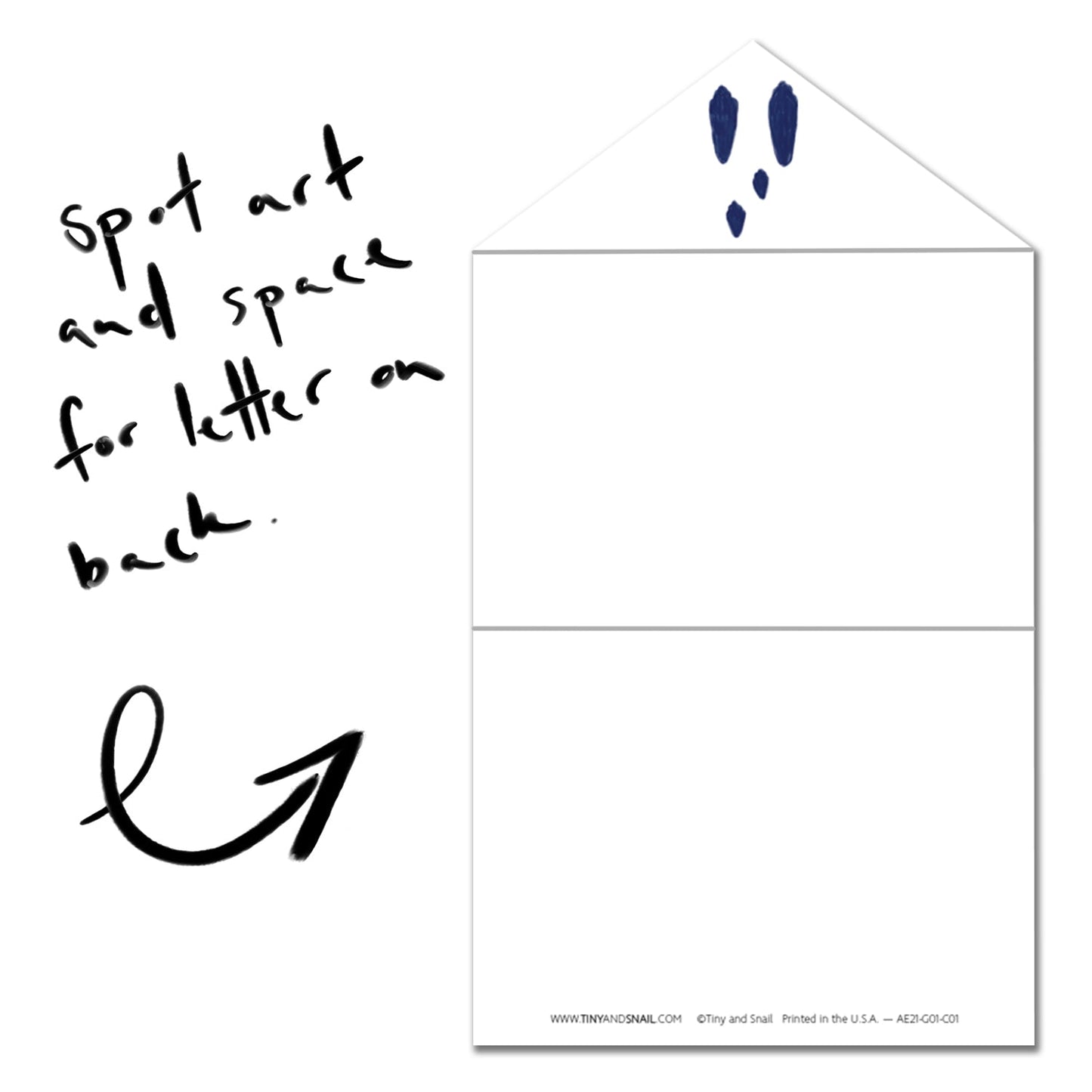 Winter Rabbit · Instant Artful Envelope Stationery IAE Tiny and Snail