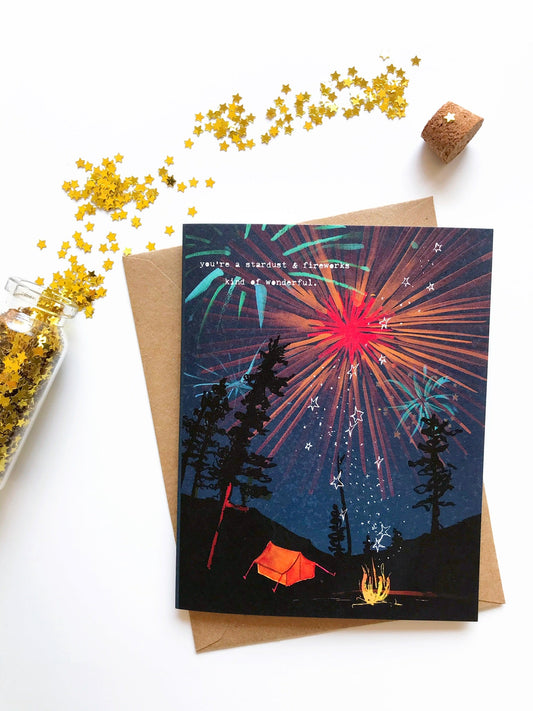 Our best selling card, Stardust and Fireworks