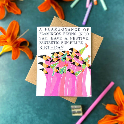 Party Flamingos — Birthday Card