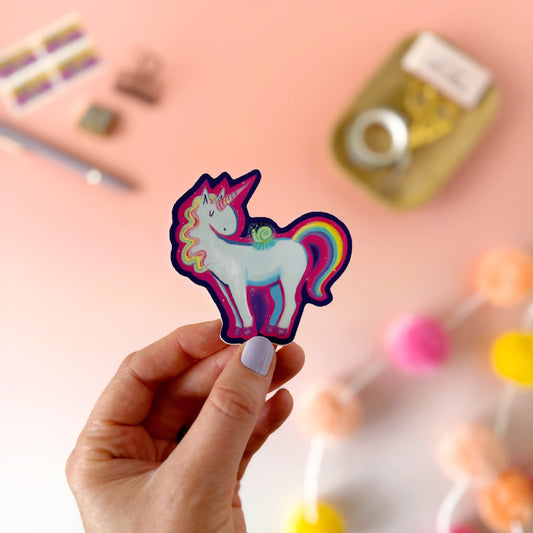 Magical Rainbow Unicorn and Snail Friend Sticker
