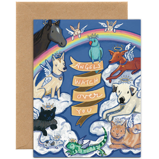 Angels Watch Over You — Pet Sympathy Card