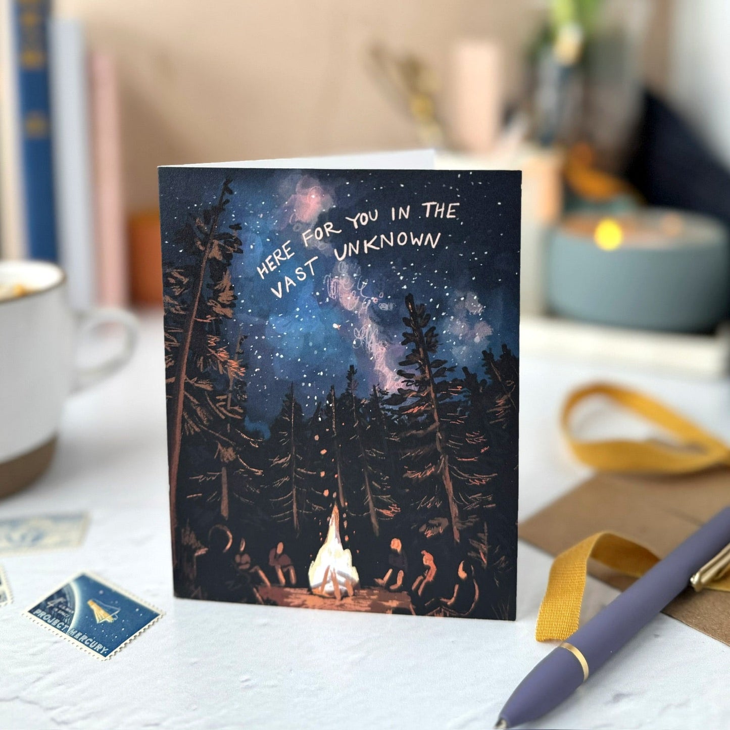 Here for You in the Vast Unknown Campfire — Sympathy, Encouragement, Everyday Card