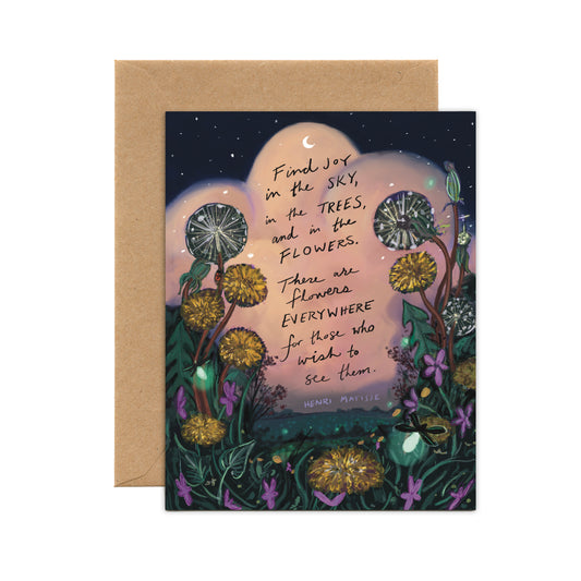 "Find Joy in the Sky" Henri Matisse Quote Card