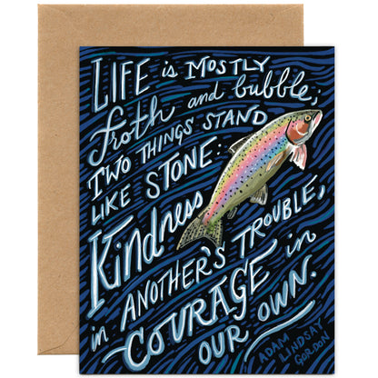 Kindness and Courage Quote — Fish Jumping