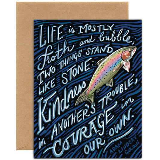 Kindness and Courage Quote — Fish Jumping