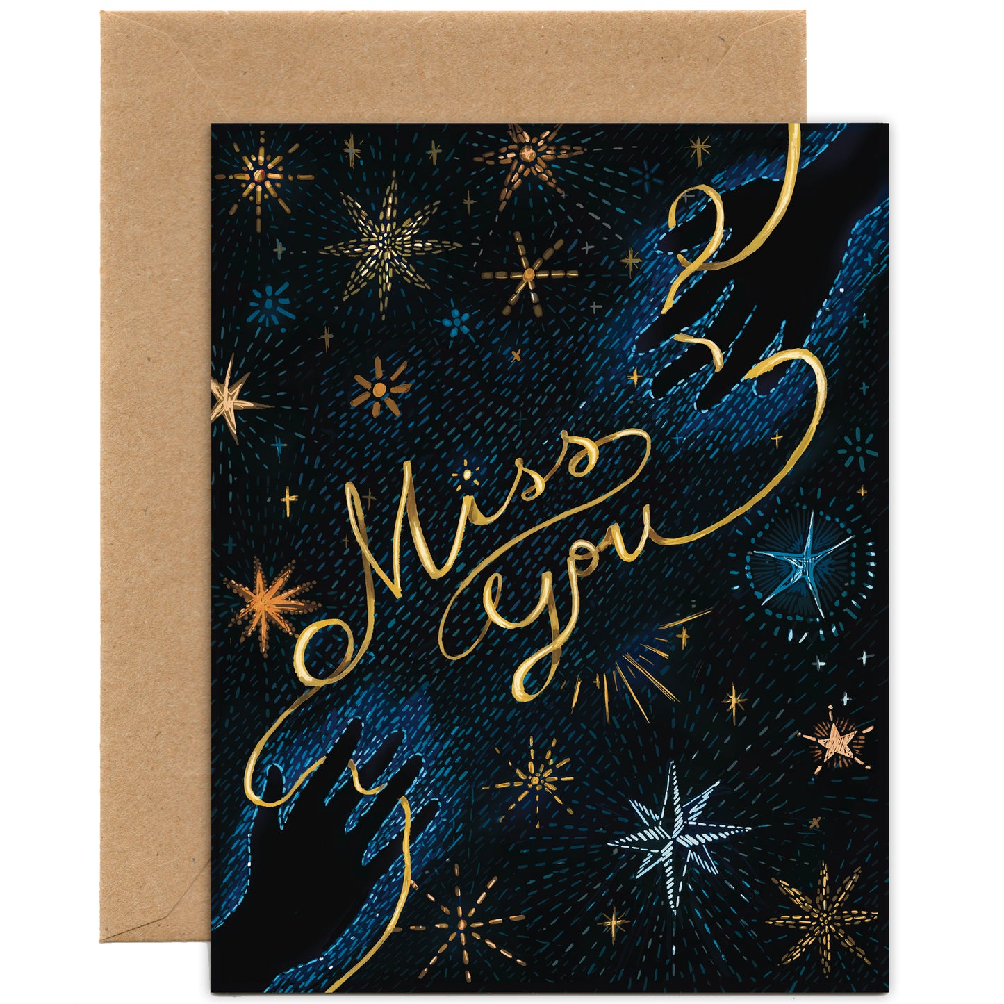 Miss You Celestial Hands Card — Everyday Card