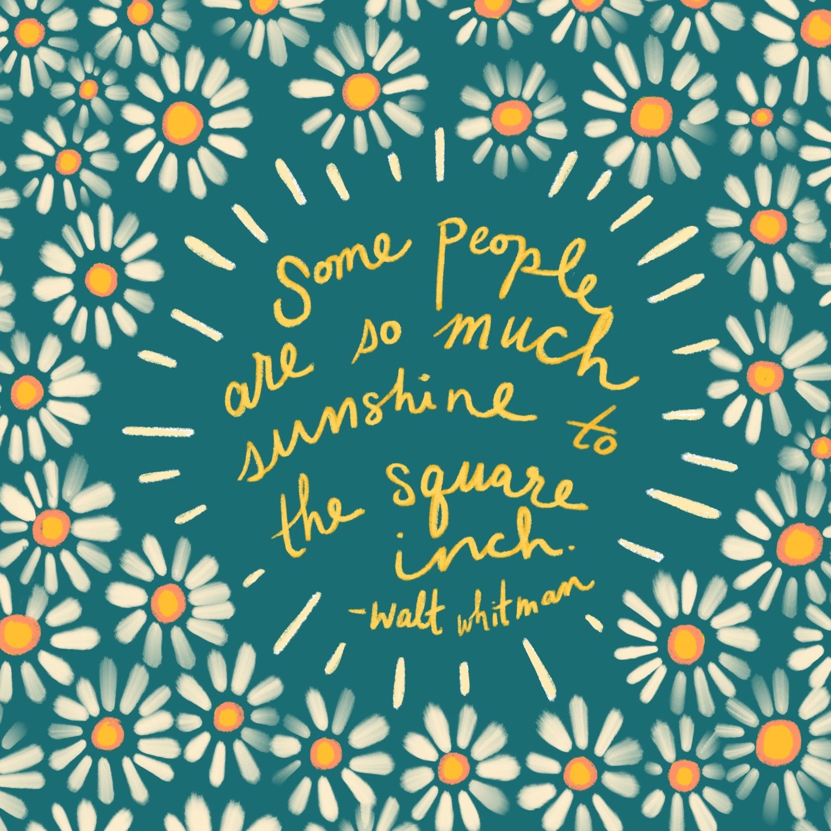 Floral patterned background with a quote by Walt Whitman