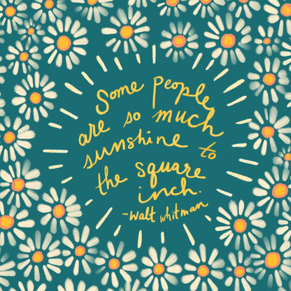 Floral patterned background with a quote by Walt Whitman