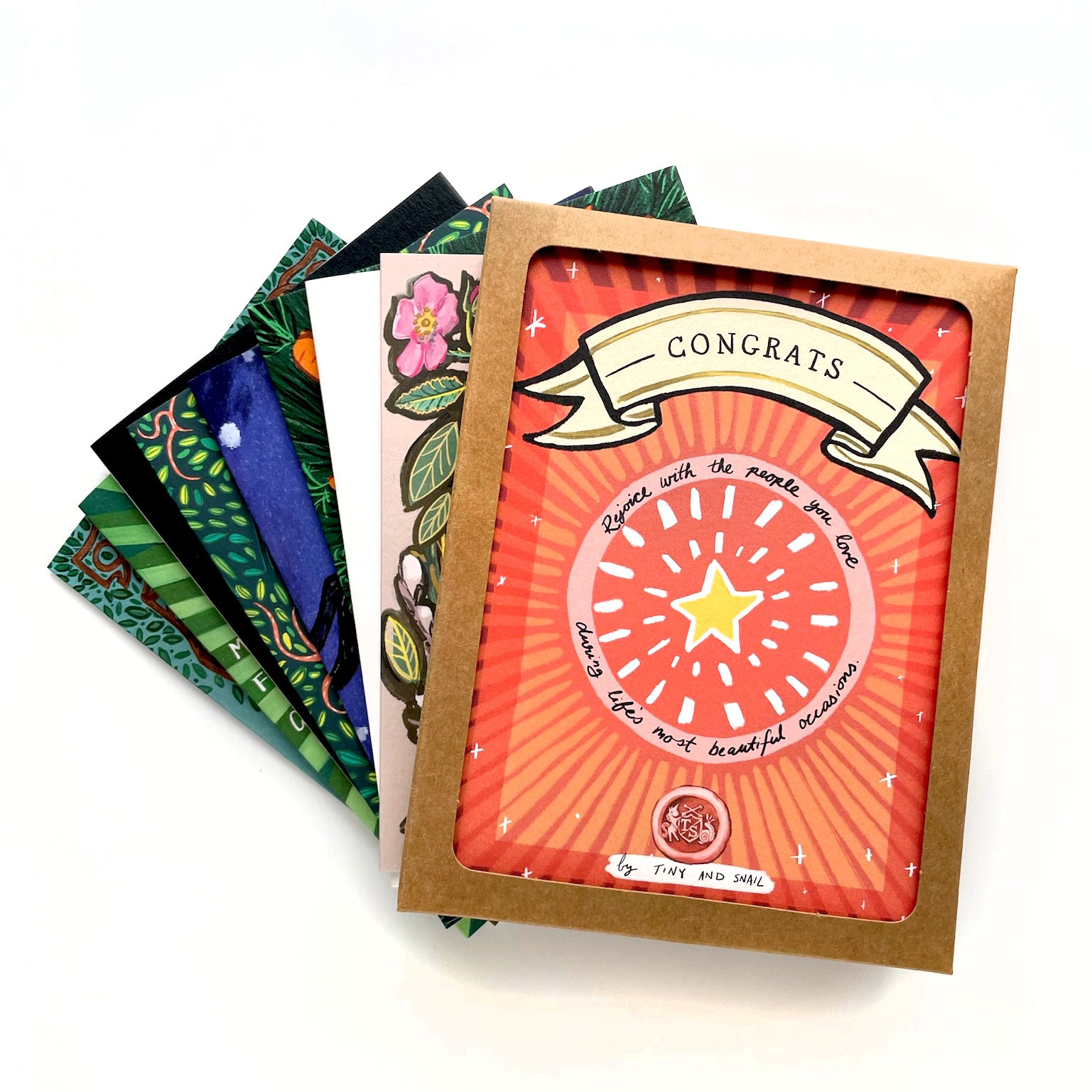 Congrats Card Pack of 8 – Tiny and Snail