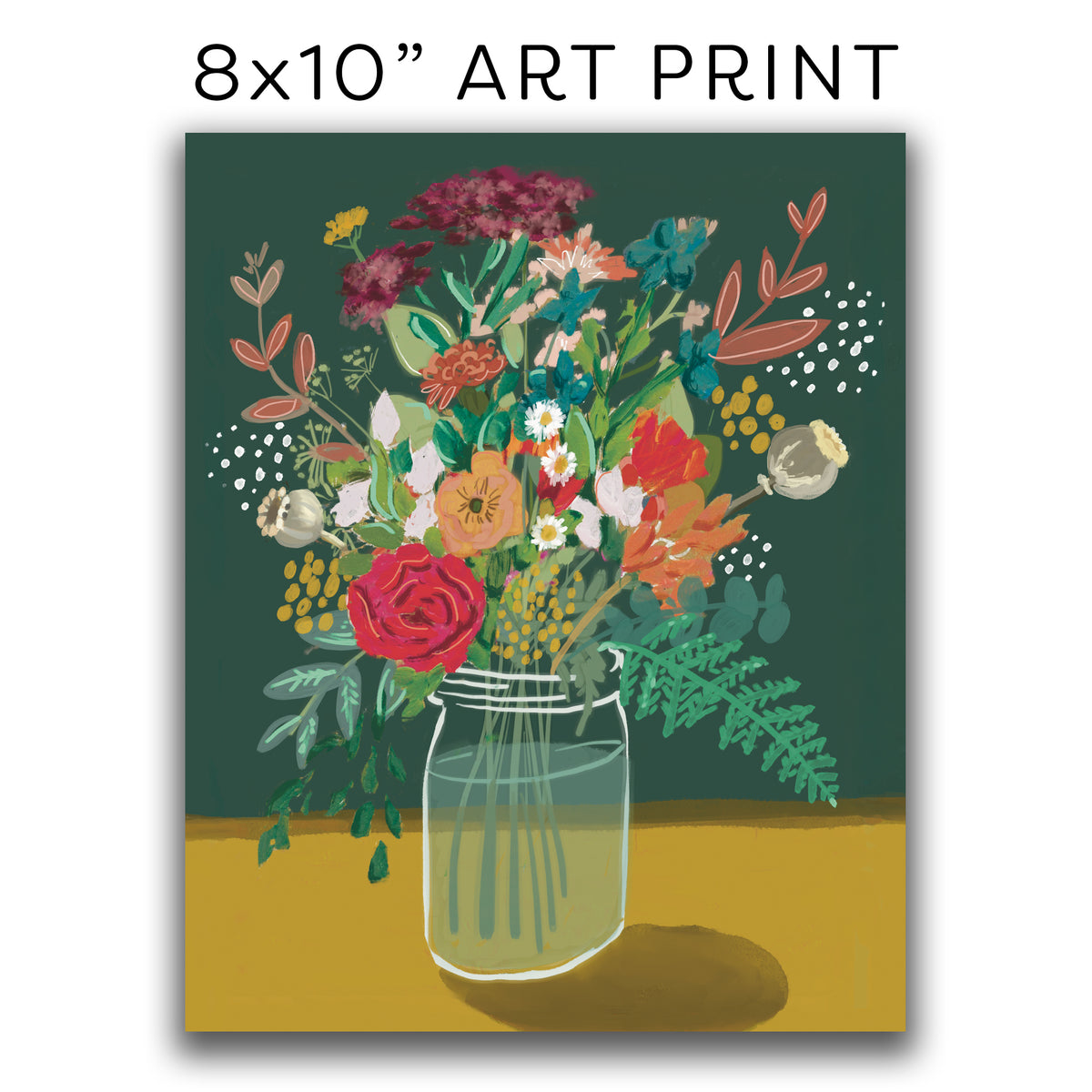 ART PRINT 8x10” — Mustard Farmhouse Bouquet