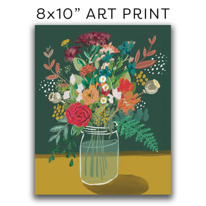 ART PRINT 8x10” — Mustard Farmhouse Bouquet