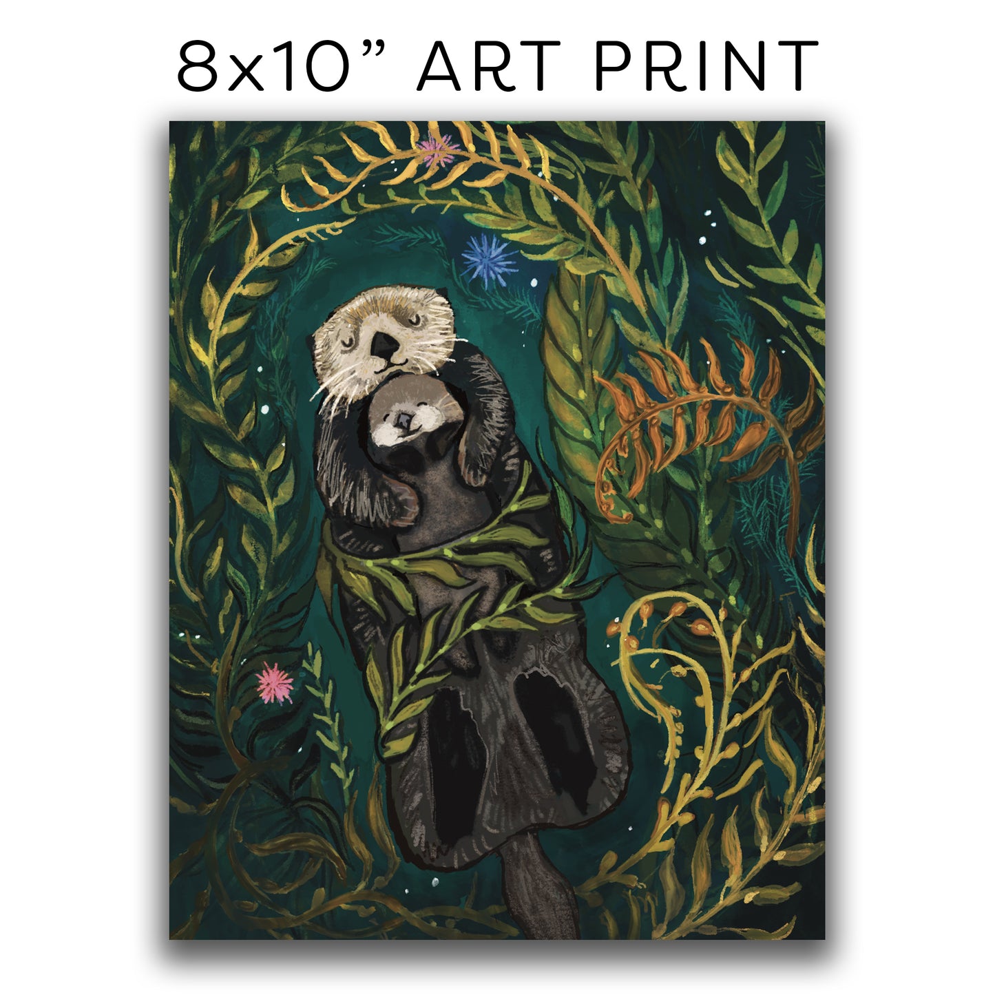 ART PRINT 8x10” — Sea Otter Mama and Baby