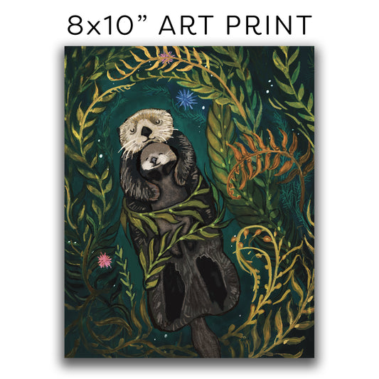 ART PRINT 8x10” — Sea Otter Mama and Baby