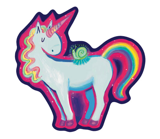 Magical Rainbow Unicorn and Snail Friend Sticker