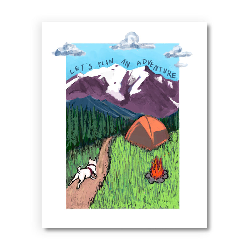 8x10 Adventure Dog Print - Tiny and Snail