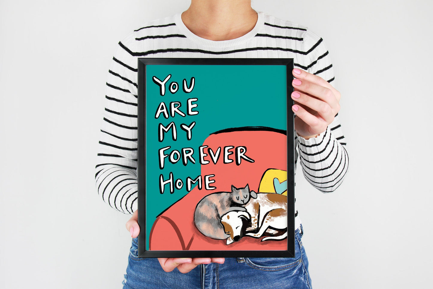 8x10 Forever Home Print - Tiny and Snail