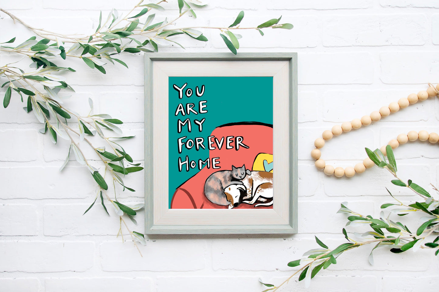 8x10 Forever Home Print - Tiny and Snail