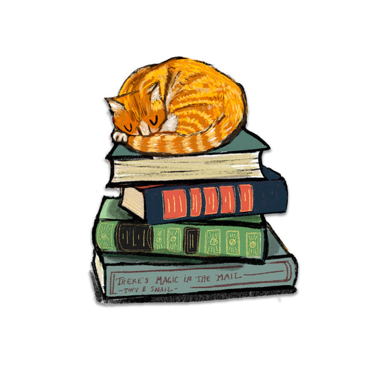 Book Cat Sticker - Tiny and Snail