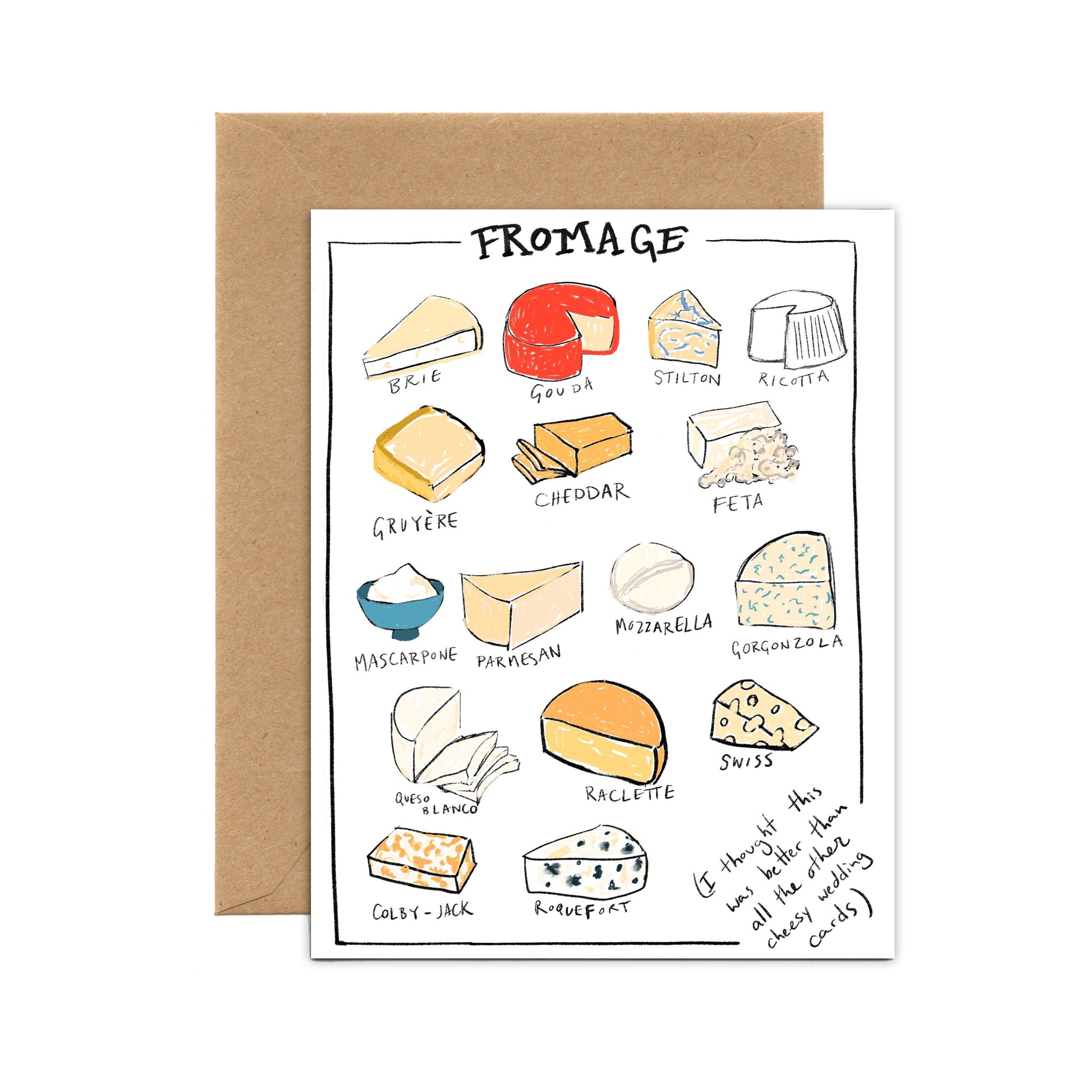 Cheese Wedding Card (Single Card) - Tiny and Snail