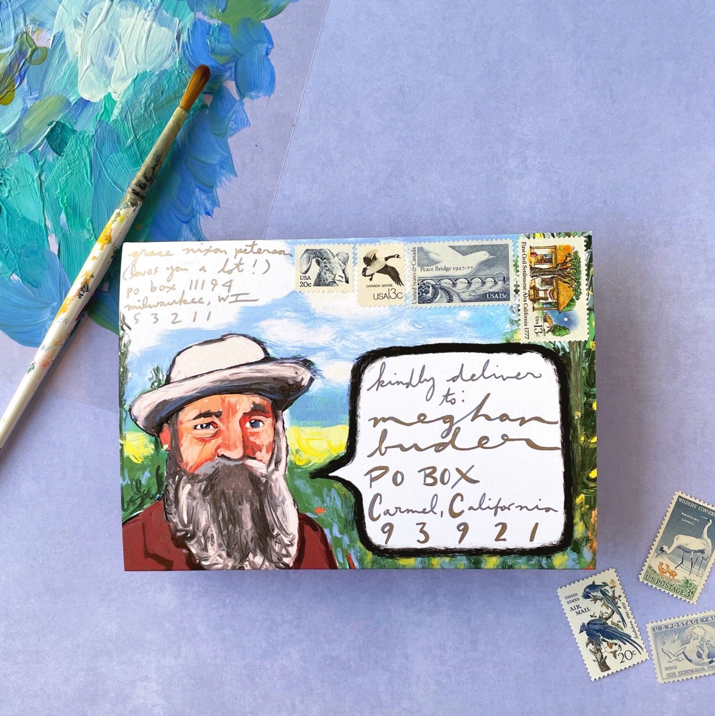 Claude Monet · Instant Artful Envelope Stationery - Tiny and Snail