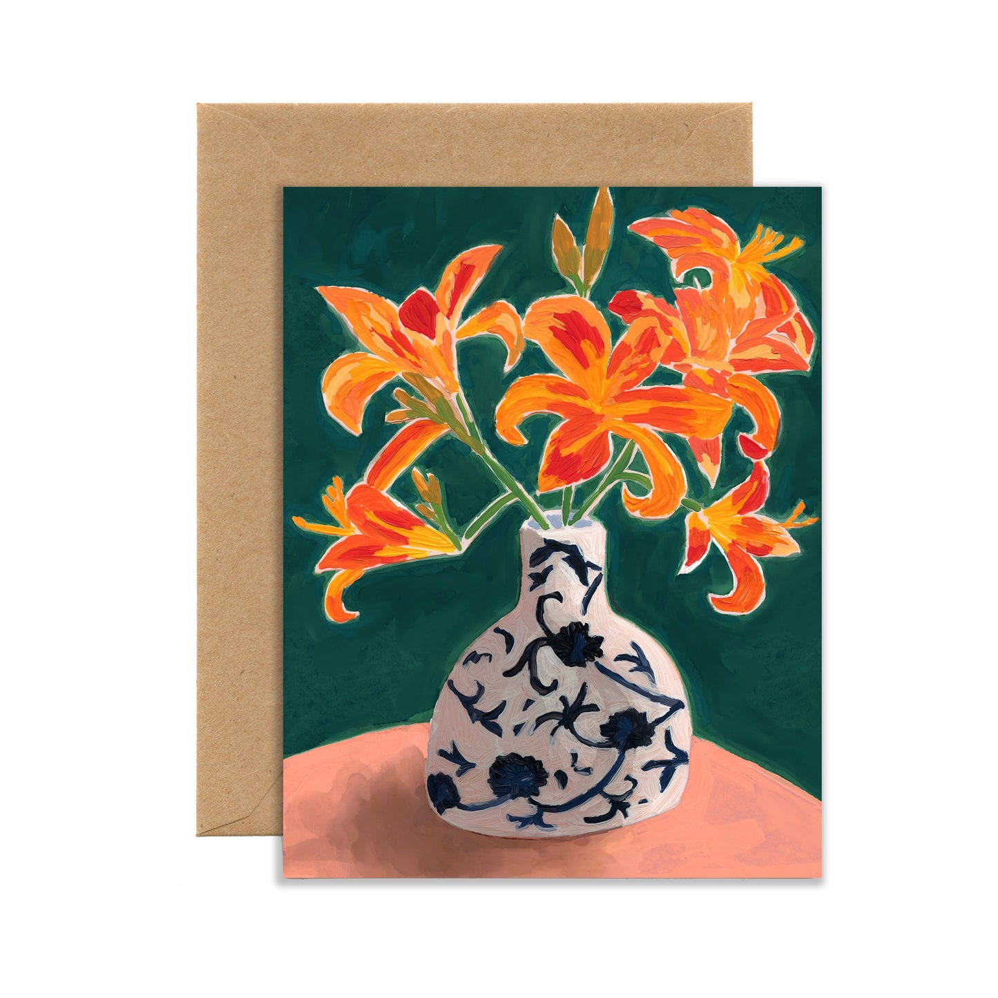 Day Lilies Bouquet (Single Card) A2 Card Tiny and Snail
