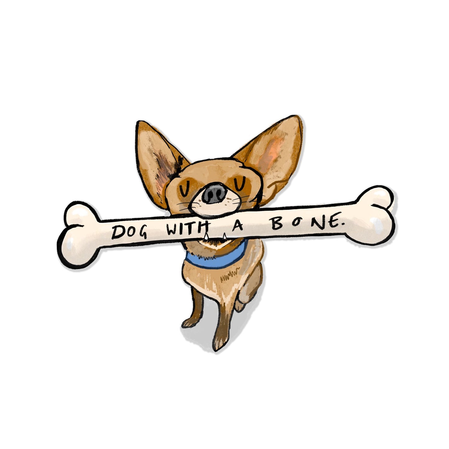 Dog with a Bone Sticker Single Sticker Tiny and Snail