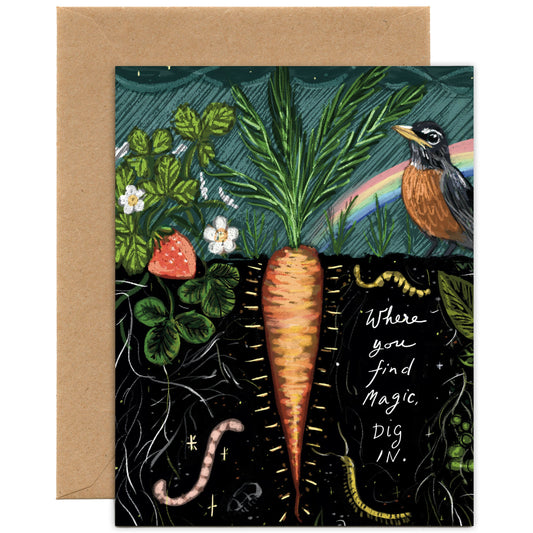 Where You Find Magic, Dig In Encouragement, Graduation Card Tiny and Snail Where You Find Magic, Dig In Encouragement, Graduation Card Tiny and Snail