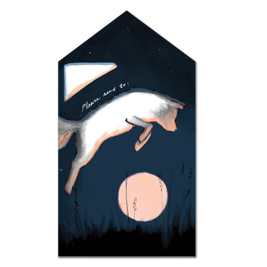 Fox Jumped Over the Moon · Instant Artful Envelope Stationery IAE Tiny and Snail
