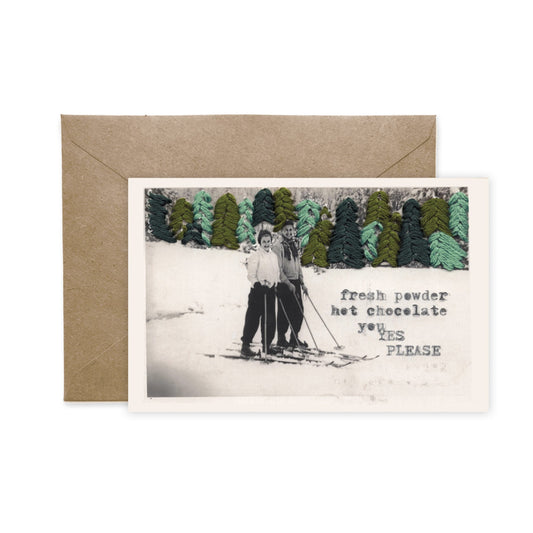 Fresh Powder and YOU (Single Card) A2 Card Tiny and Snail