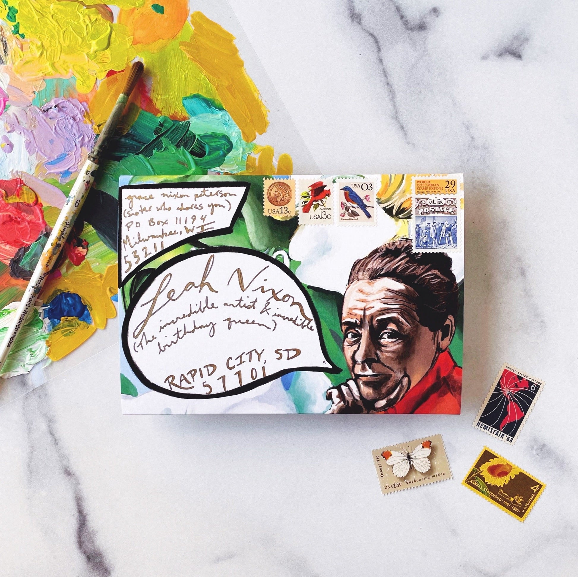Georgia O'Keeffe · Instant Artful Envelope Stationery IAE Tiny and Snail