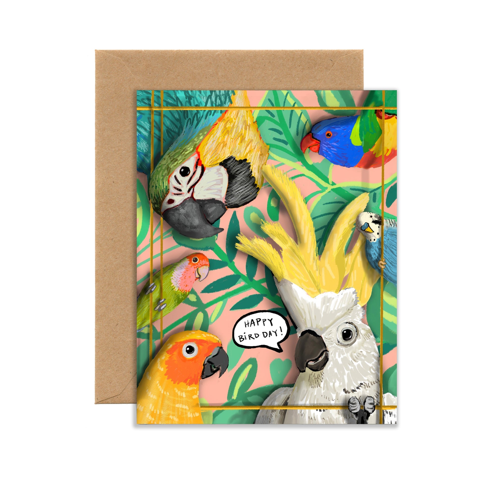 "Happy Bird Day!" Birthday Card  (Single Card) - Tiny and Snail