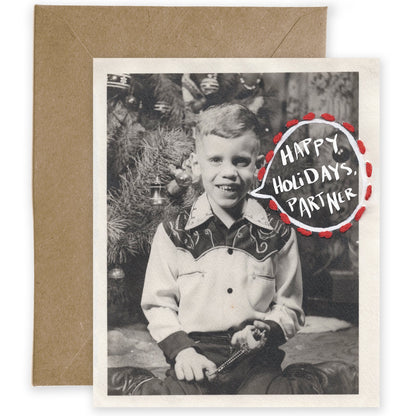 Happy Holidays, Partner (Single Card) A2 Card Tiny and Snail