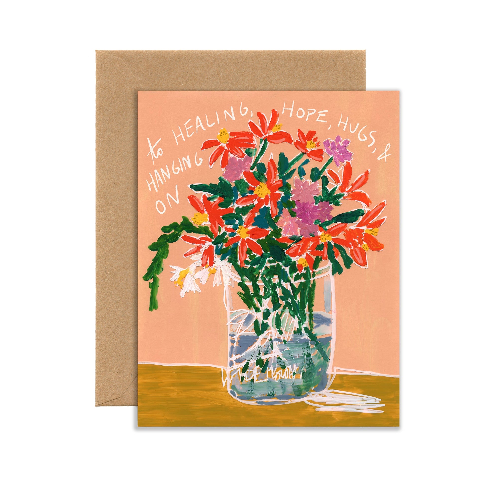 Healing, Hope, & Hugs Bouquet (Single Card) A2 Card Tiny and Snail