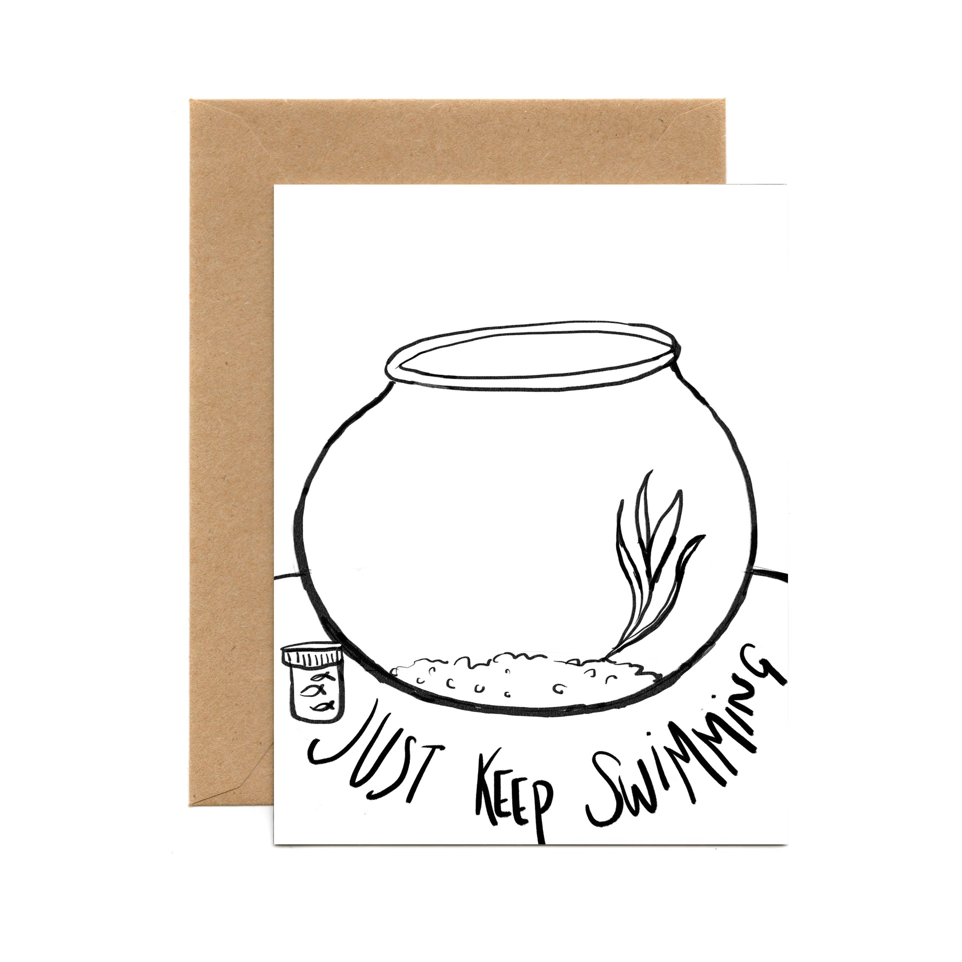 Just Keep Swimming (Single Card) A2 Card Tiny and Snail
